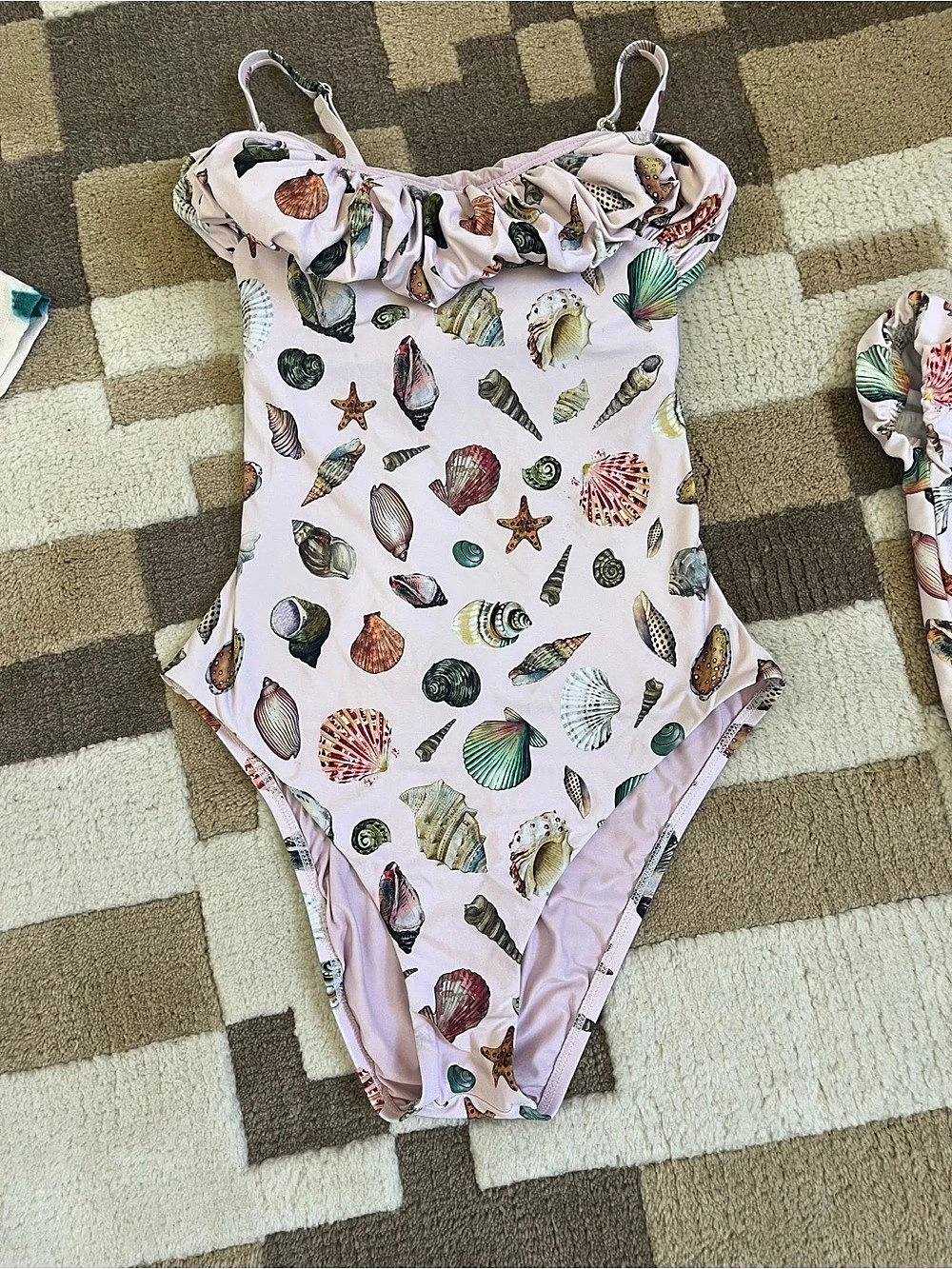 Antonio Melani One-Piece Seashell Print Swimsuit Size Medium Like New